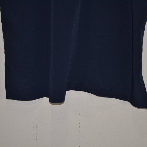 Vince Women L Wool V Neck 2 Side Pocket Pullover Navy Blue Stretch Sweater Dress - Picture 5 of 11